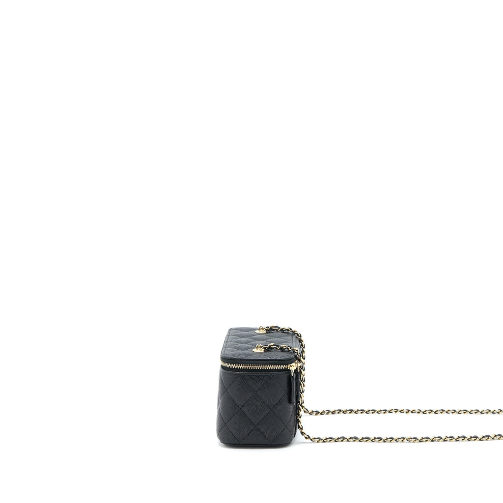 CHANEL LONG VANITY CASE CAVIAR BLACK LGHW (MICROCHIP)