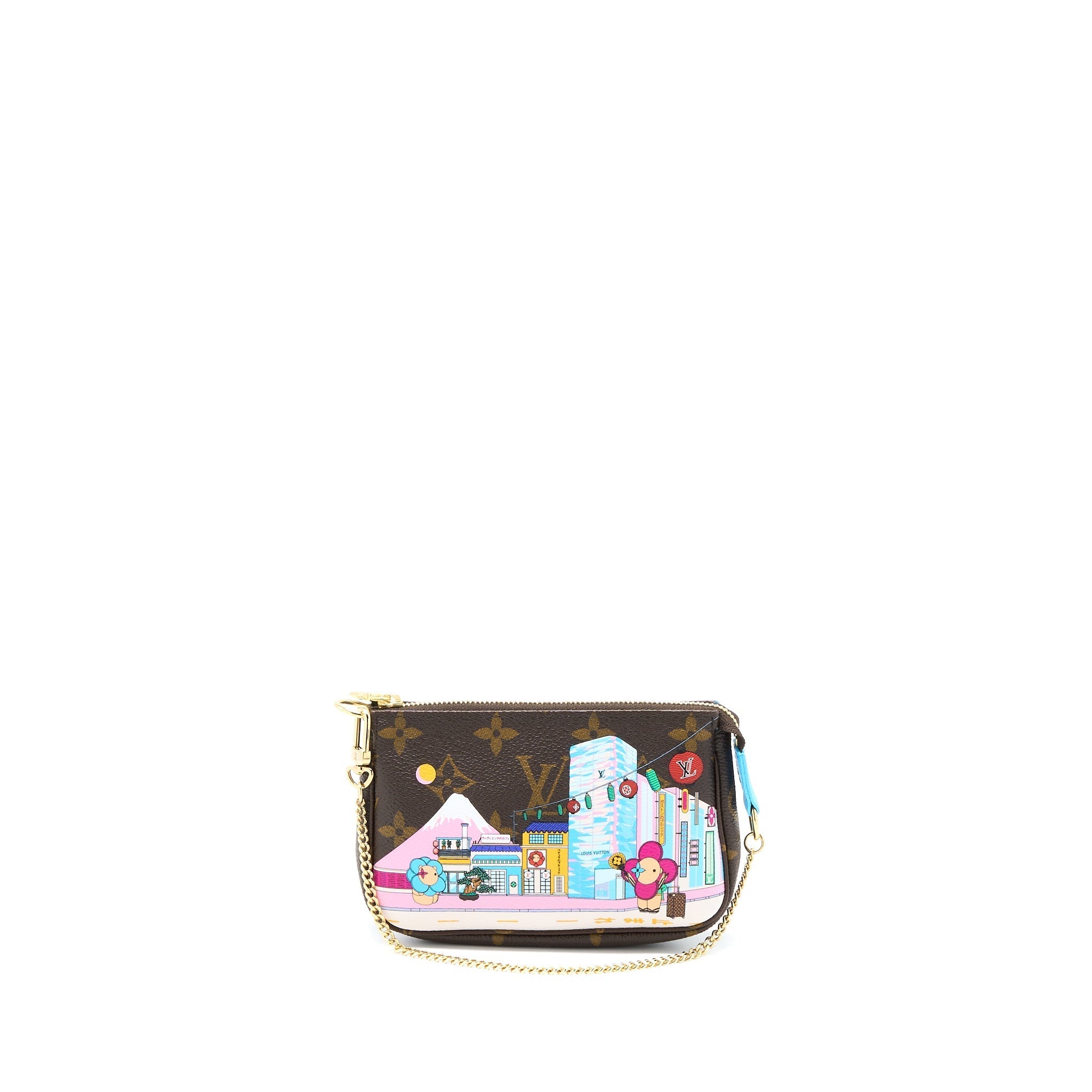 LOUIS VUITTON 2022 CHRISTMAS LIMITED MINI POCHETTE ACCESSORIES MONOGRAM CANVAS TOKYO BOUTIQUE GHW
