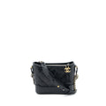 CHANEL SMALL GABRIELLE HOBO BAG AGED CALFSKIN BLACK MULTICOLOUR HARDWARE
