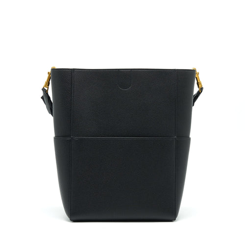 CELINE SANGLE BUCKET BAG BLACK WITH GHW