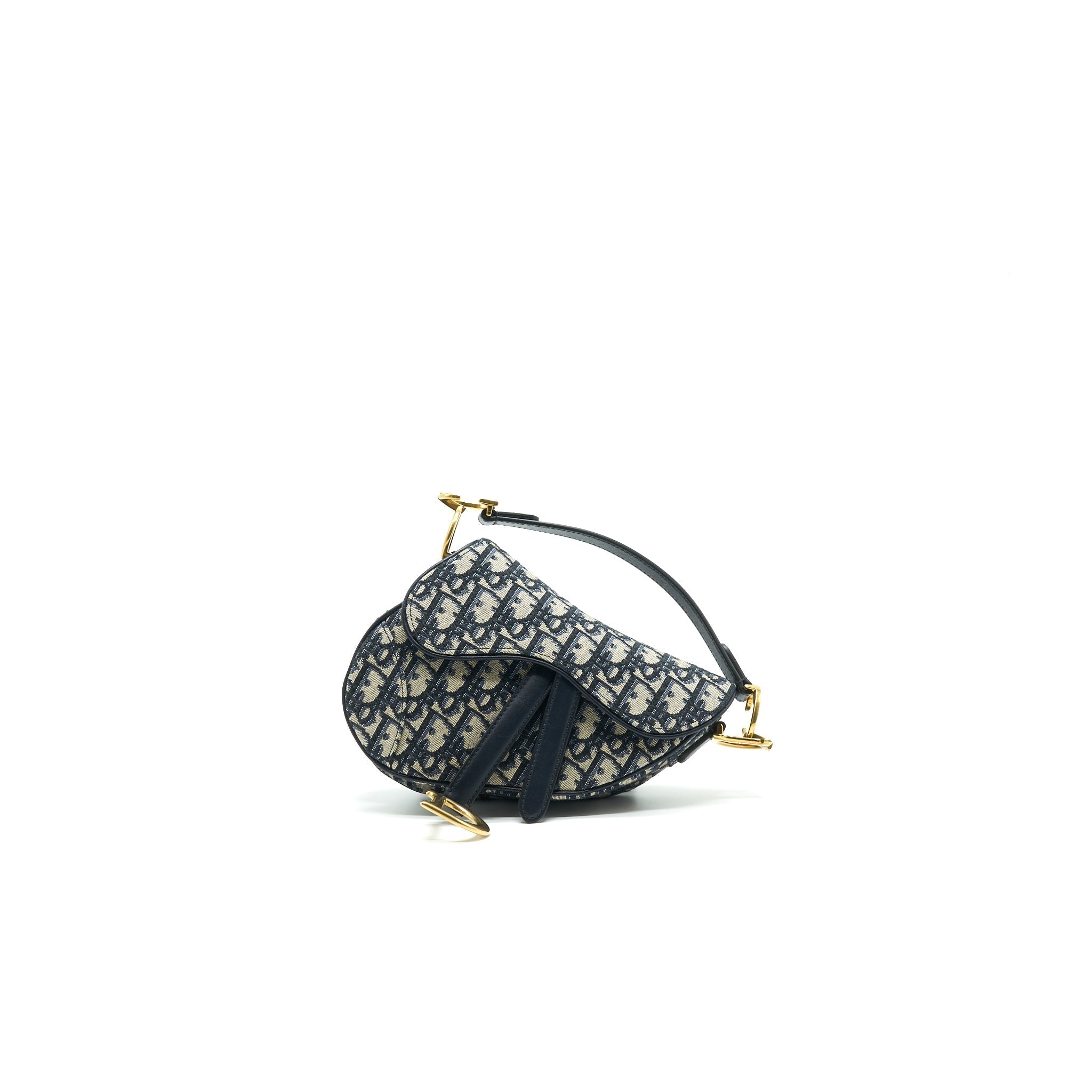 DIOR MINI SADDLE BAG BLUE OBLIQUE JACQUARD