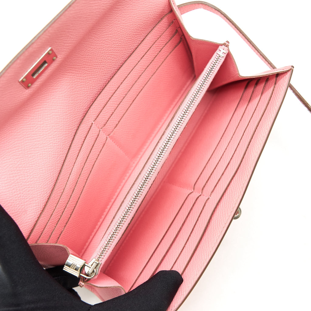 HERMES KELLY LONG WALLET PINK SHW