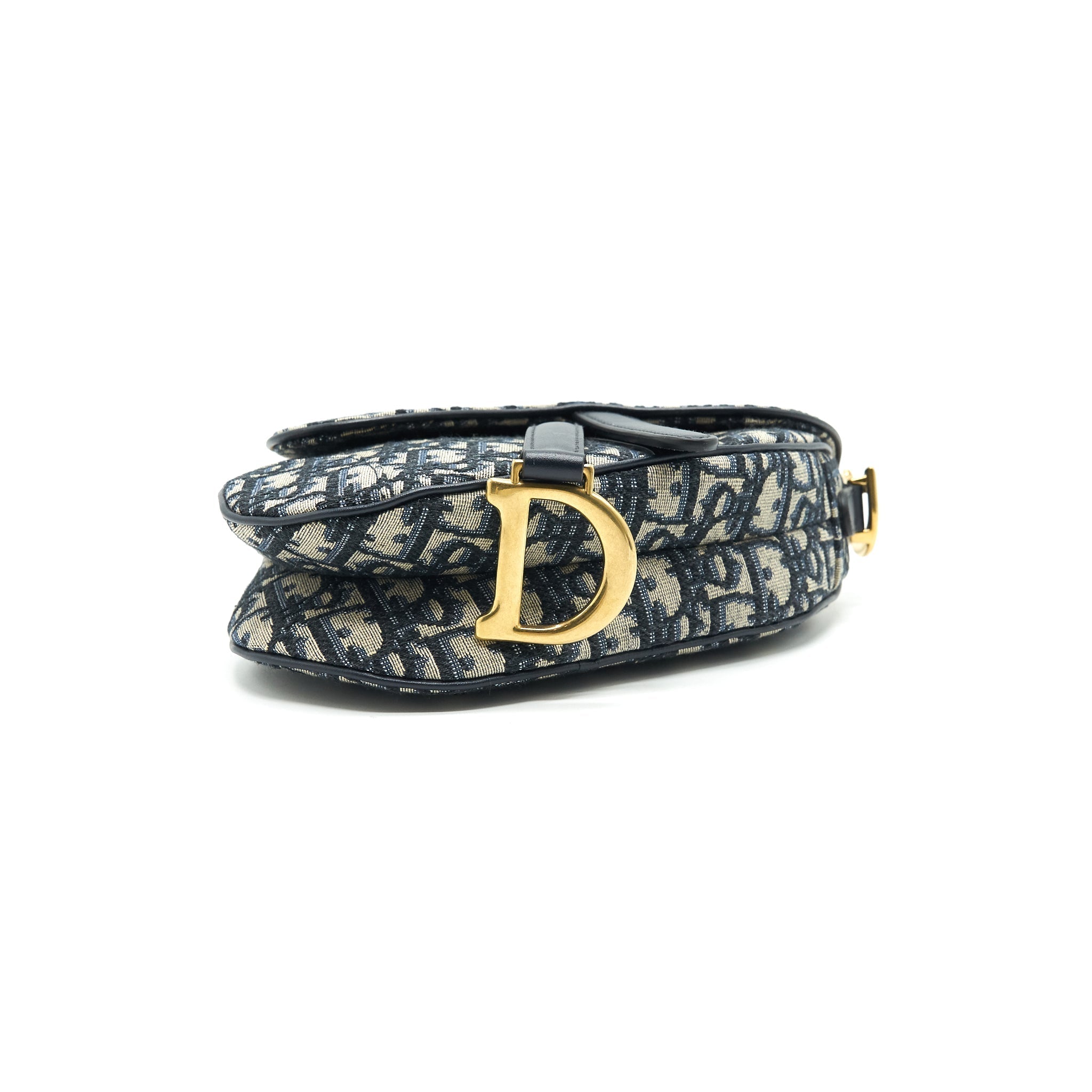 DIOR MINI SADDLE BAG BLUE OBLIQUE JACQUARD