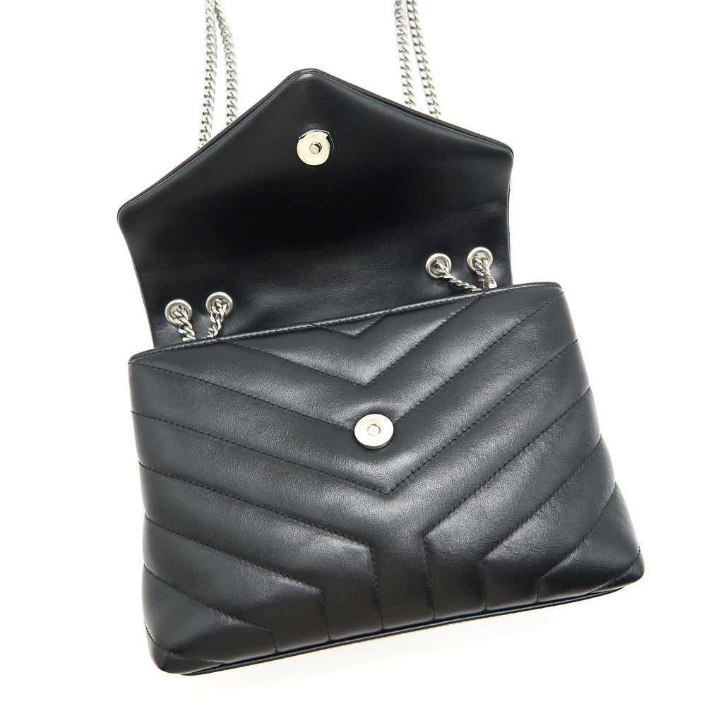 SAINT LAURENT SMALL LOULOU BAG BLACK SHW