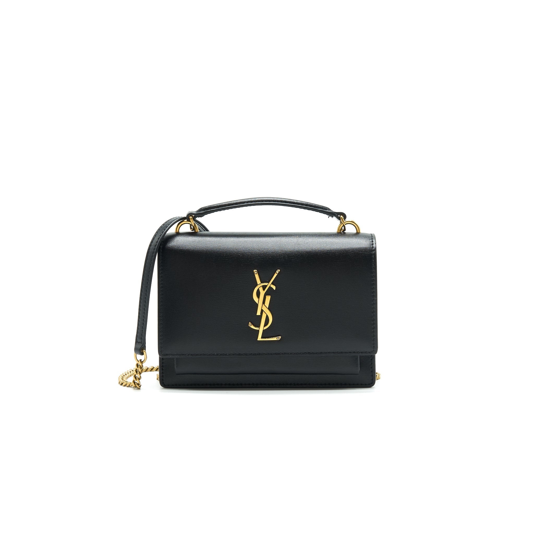 SAINT LAURENT SUNSET CHAIN WALLET BLACK GHW