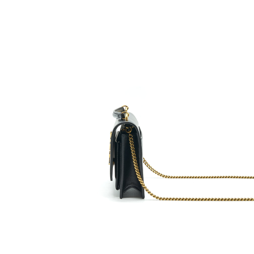 SAINT LAURENT SUNSET CHAIN WALLET BLACK GHW