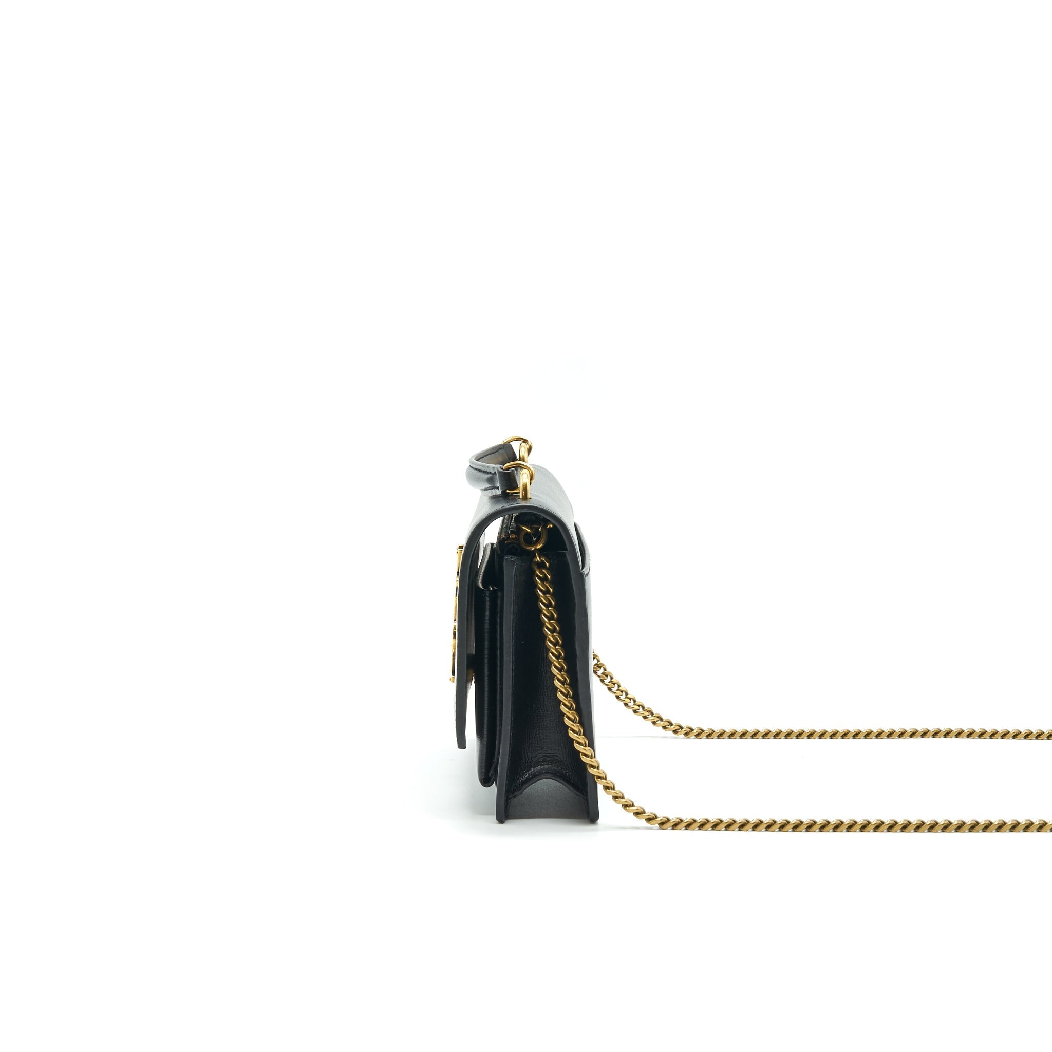 SAINT LAURENT SUNSET CHAIN WALLET BLACK GHW