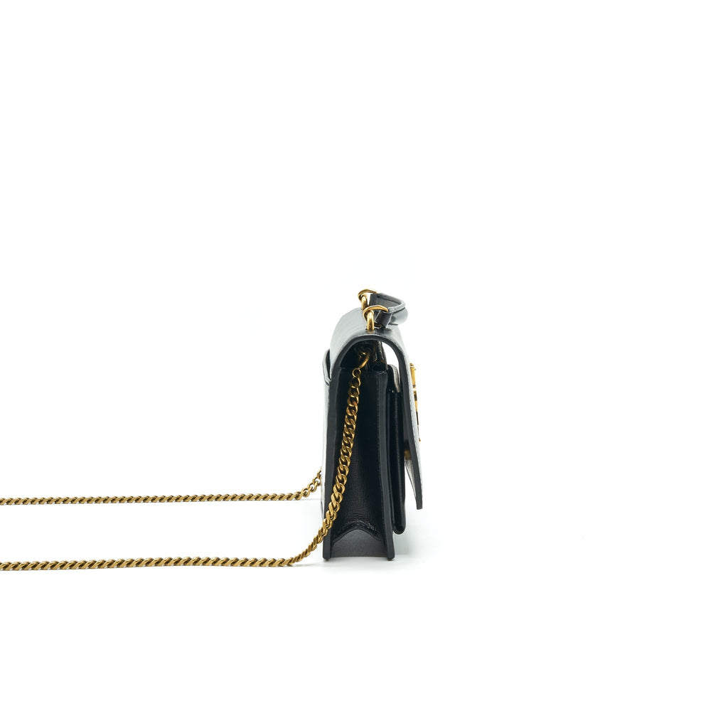 SAINT LAURENT SUNSET CHAIN WALLET BLACK GHW