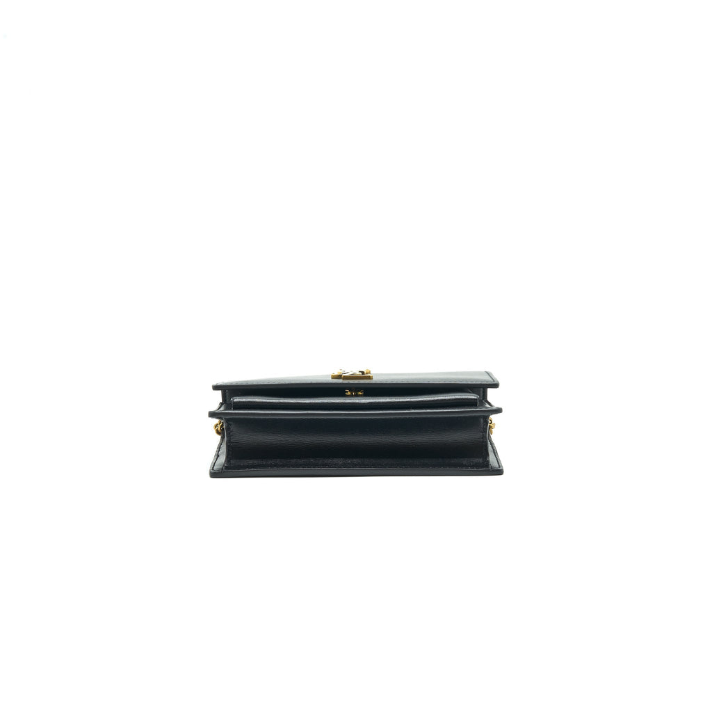 SAINT LAURENT SUNSET CHAIN WALLET BLACK GHW