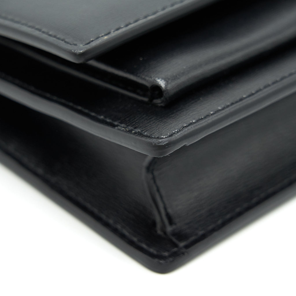 SAINT LAURENT SUNSET CHAIN WALLET BLACK GHW