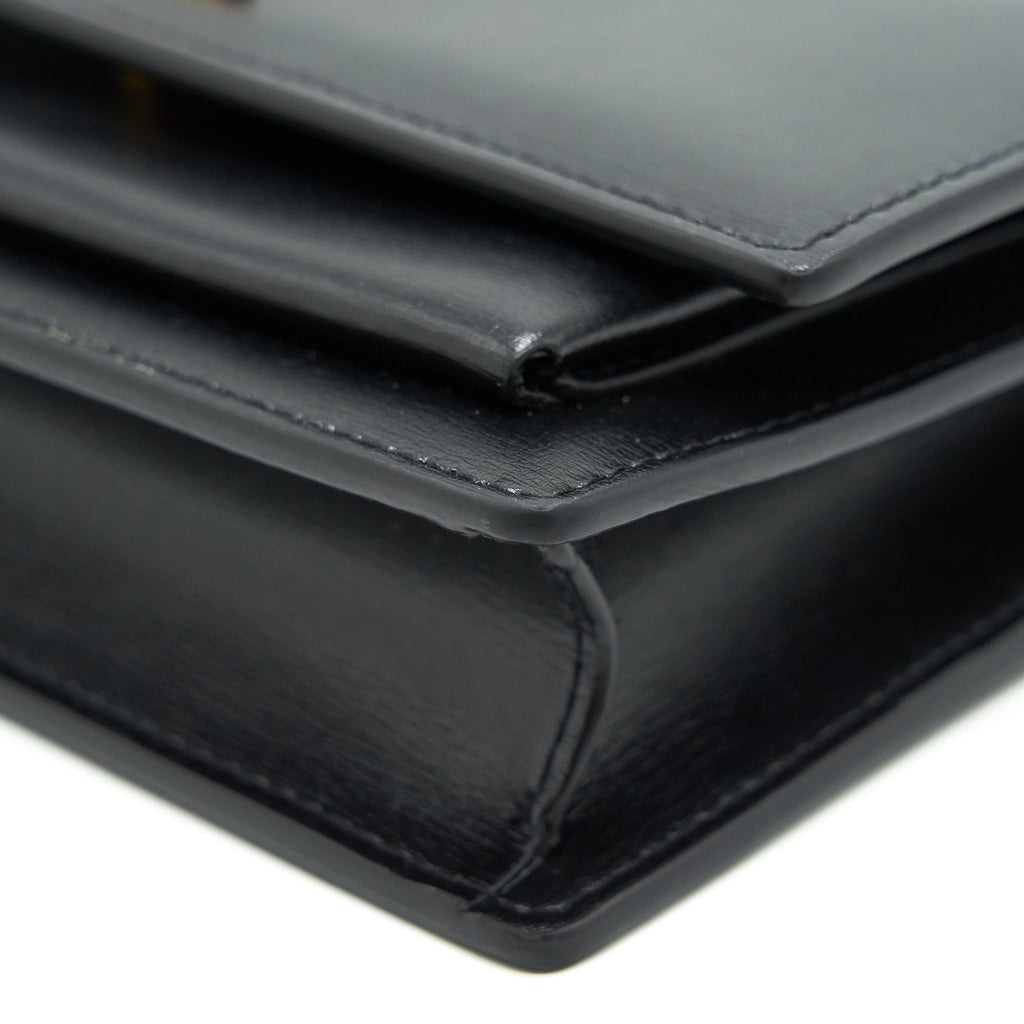 SAINT LAURENT SUNSET CHAIN WALLET BLACK GHW