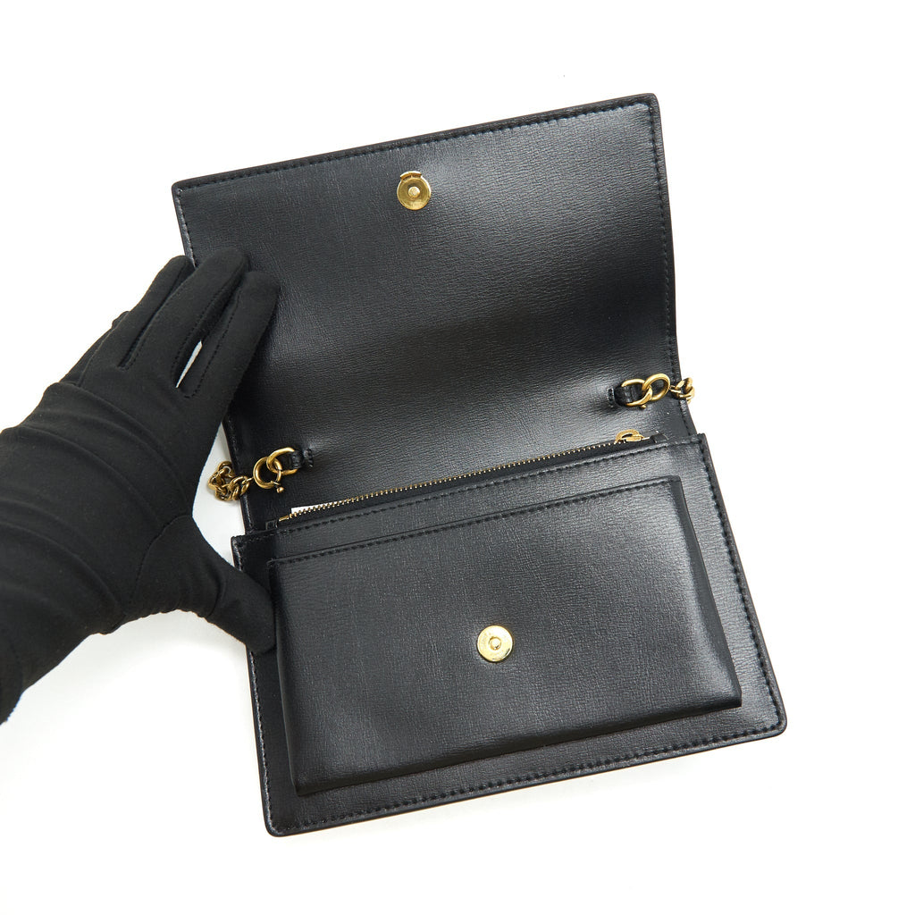 SAINT LAURENT SUNSET CHAIN WALLET BLACK GHW