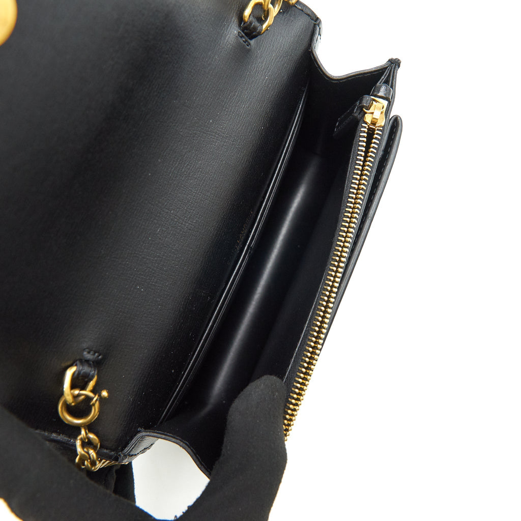 SAINT LAURENT SUNSET CHAIN WALLET BLACK GHW