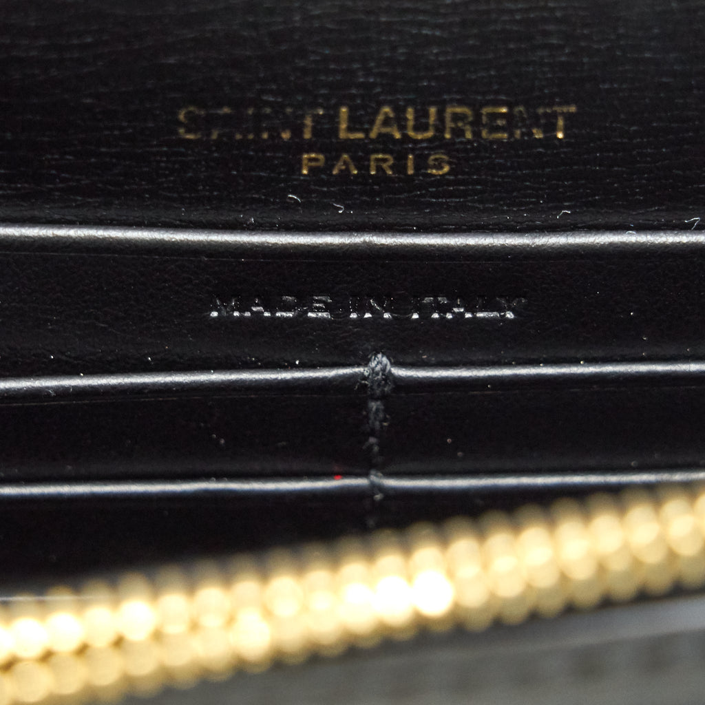 SAINT LAURENT SUNSET CHAIN WALLET BLACK GHW