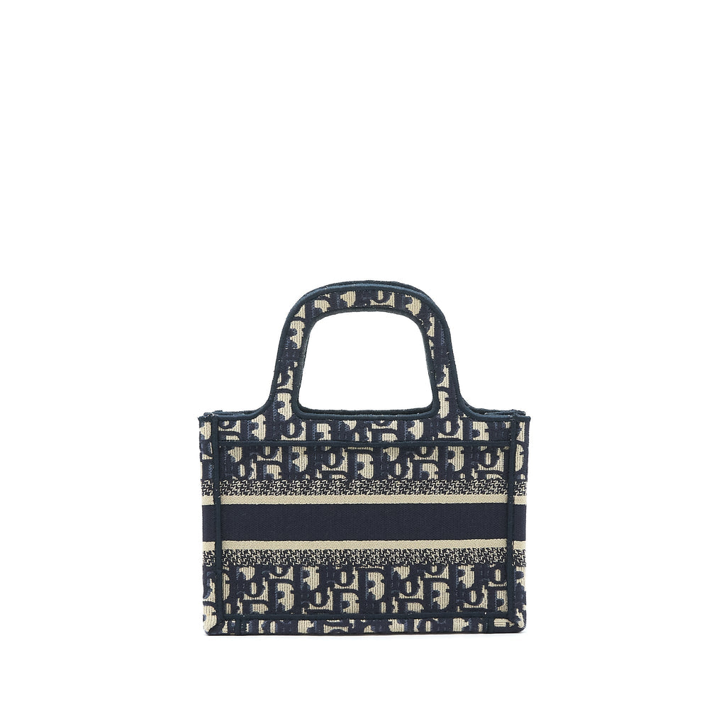 DIOR MINI BOOK TOTE BAG IN BLUE OBLIQUE