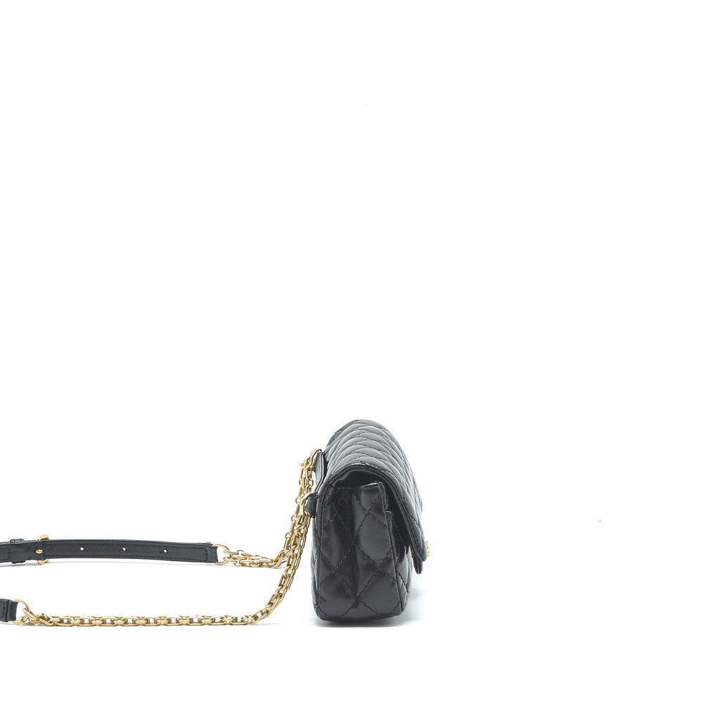 CHANEL 2.55 REISSUE MINI WAIST BELT BAG BLACK GHW