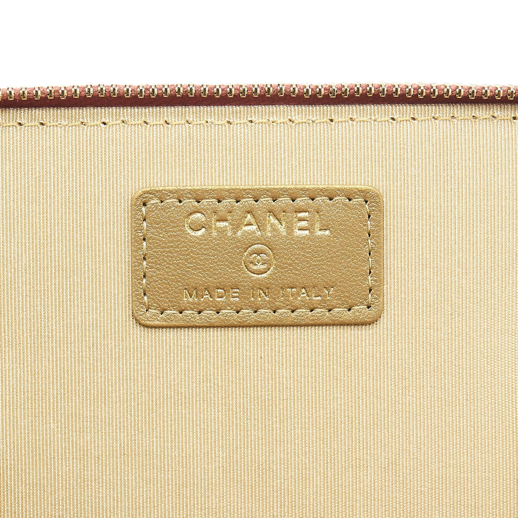 CHANEL 21B PEARL CRUSH LONG VANITY WITH CHAIN DARK PINK GHW