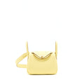 Hermes Mini Lindy Clemence Z1 Jaune Poussin GHW