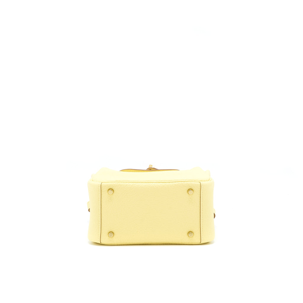 Hermes Mini Lindy Clemence Z1 Jaune Poussin GHW
