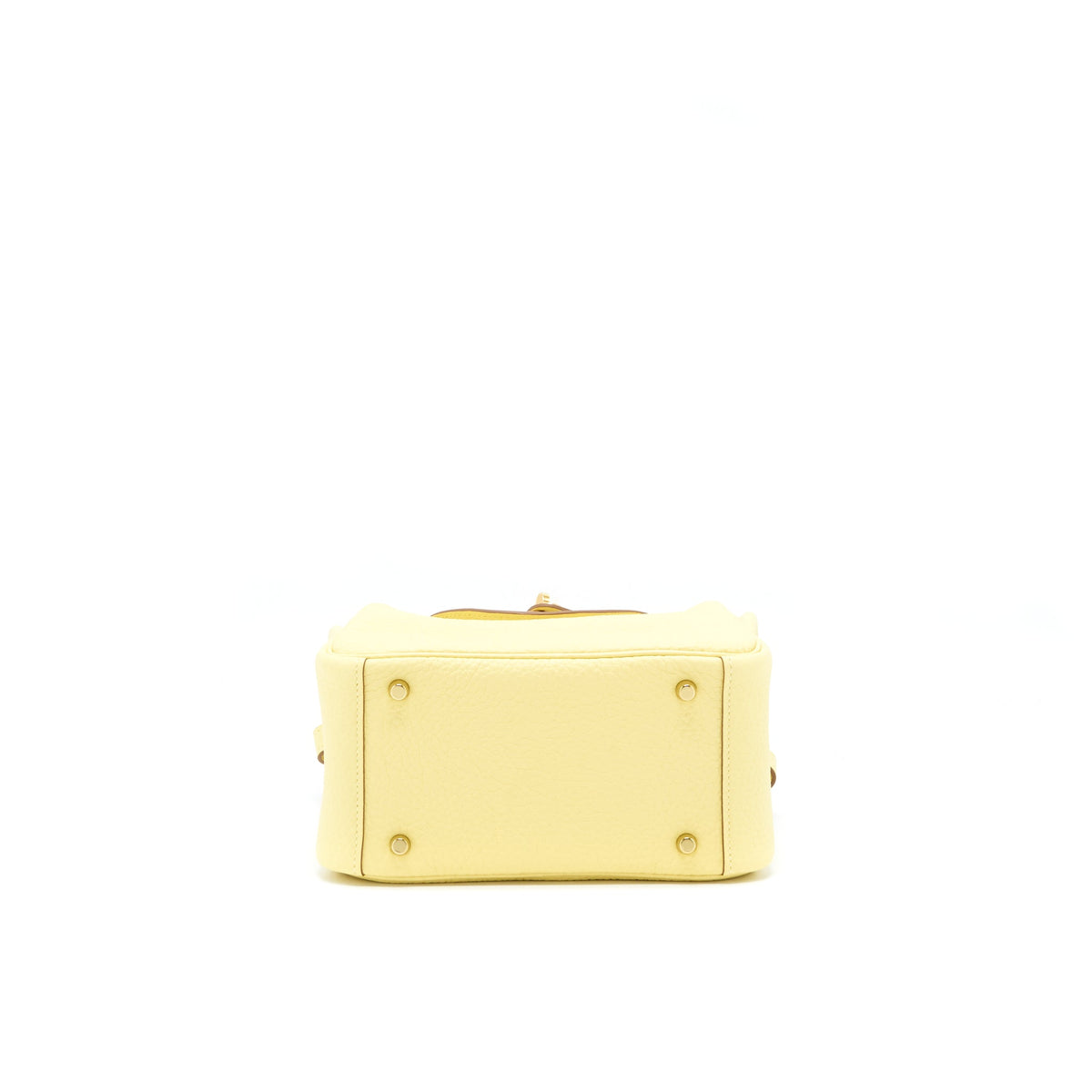 Hermes Mini Lindy Clemence Z1 Jaune Poussin GHW