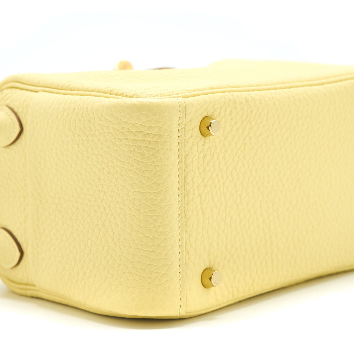 Hermes Mini Lindy Clemence Z1 Jaune Poussin GHW
