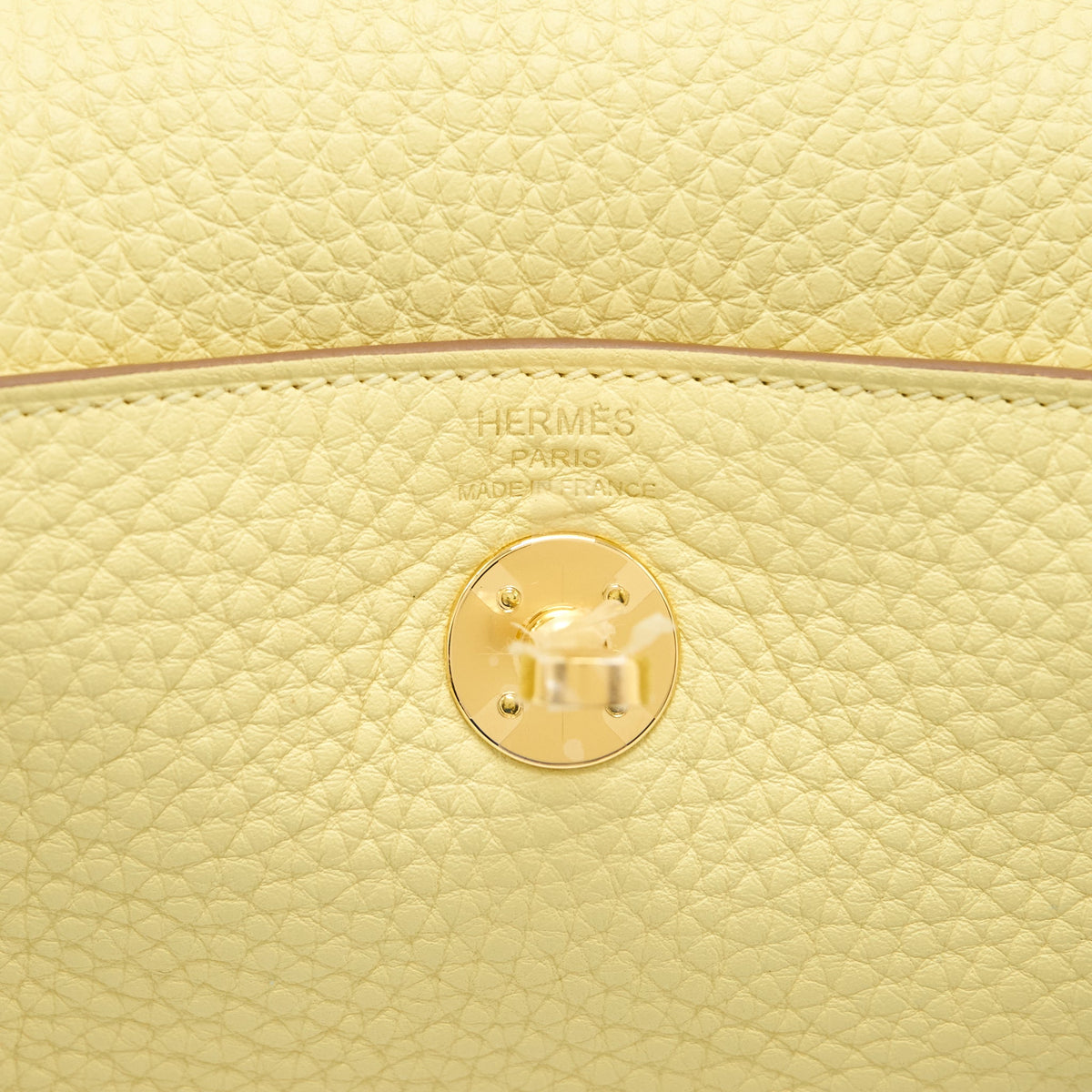 Hermes Mini Lindy Clemence Z1 Jaune Poussin GHW