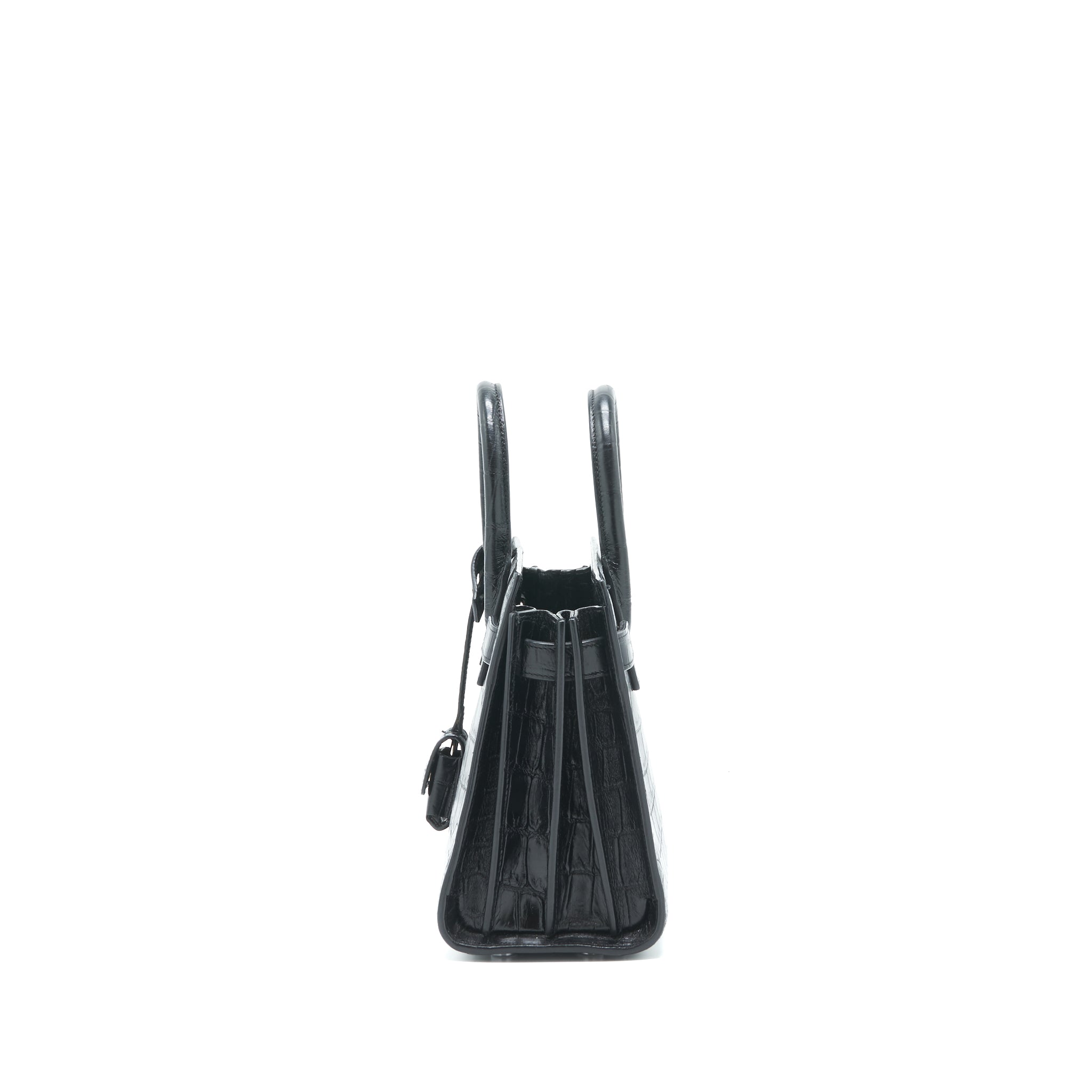 SAINT LAURENT/YSL SAC DE JOUR NANO CROC EMBOSSED BLACK SHW