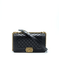 CHANEL MEDIUM BOY BAG CALFSKIN BLACK GHW