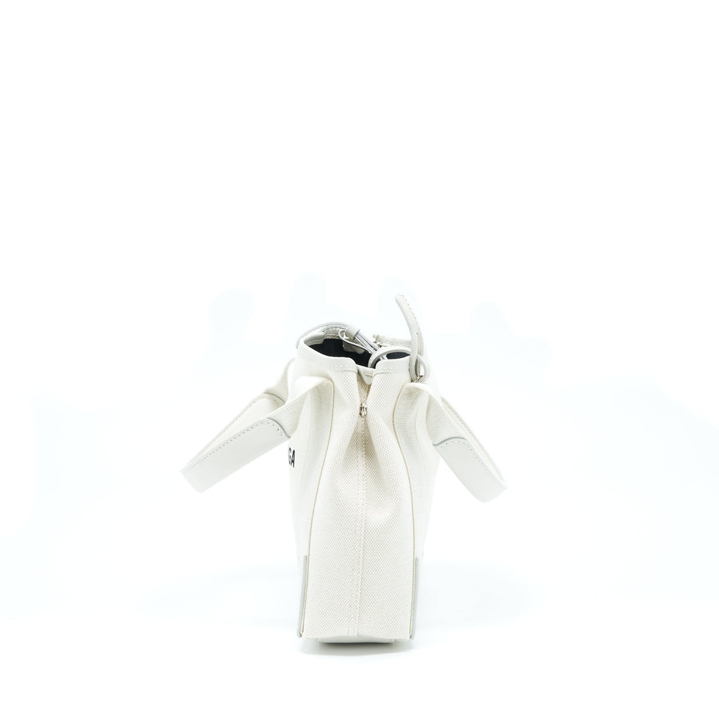 BALENCIAGA CABAS FABRIC/LEATHER OFF WHITE SHW