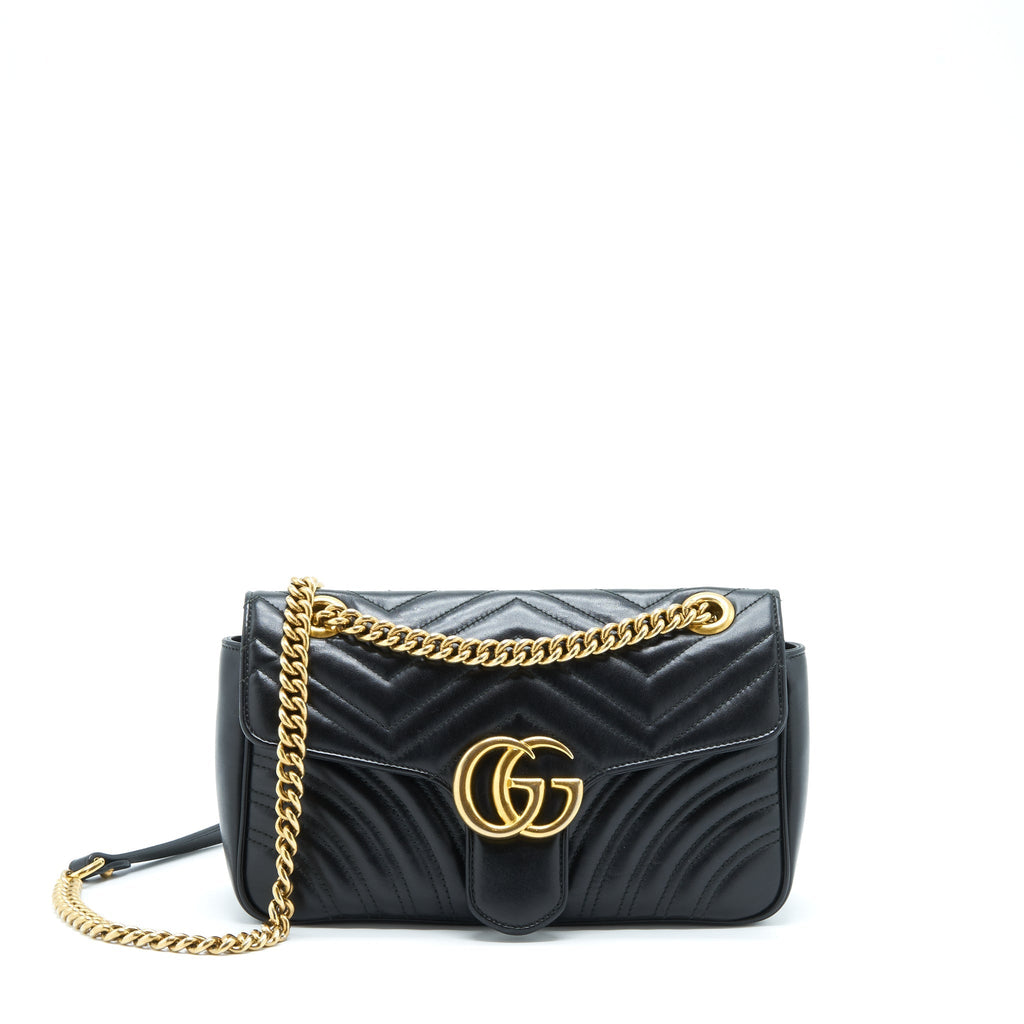 GUCCI SMALL GG MARMONT BAG BLACK GHW