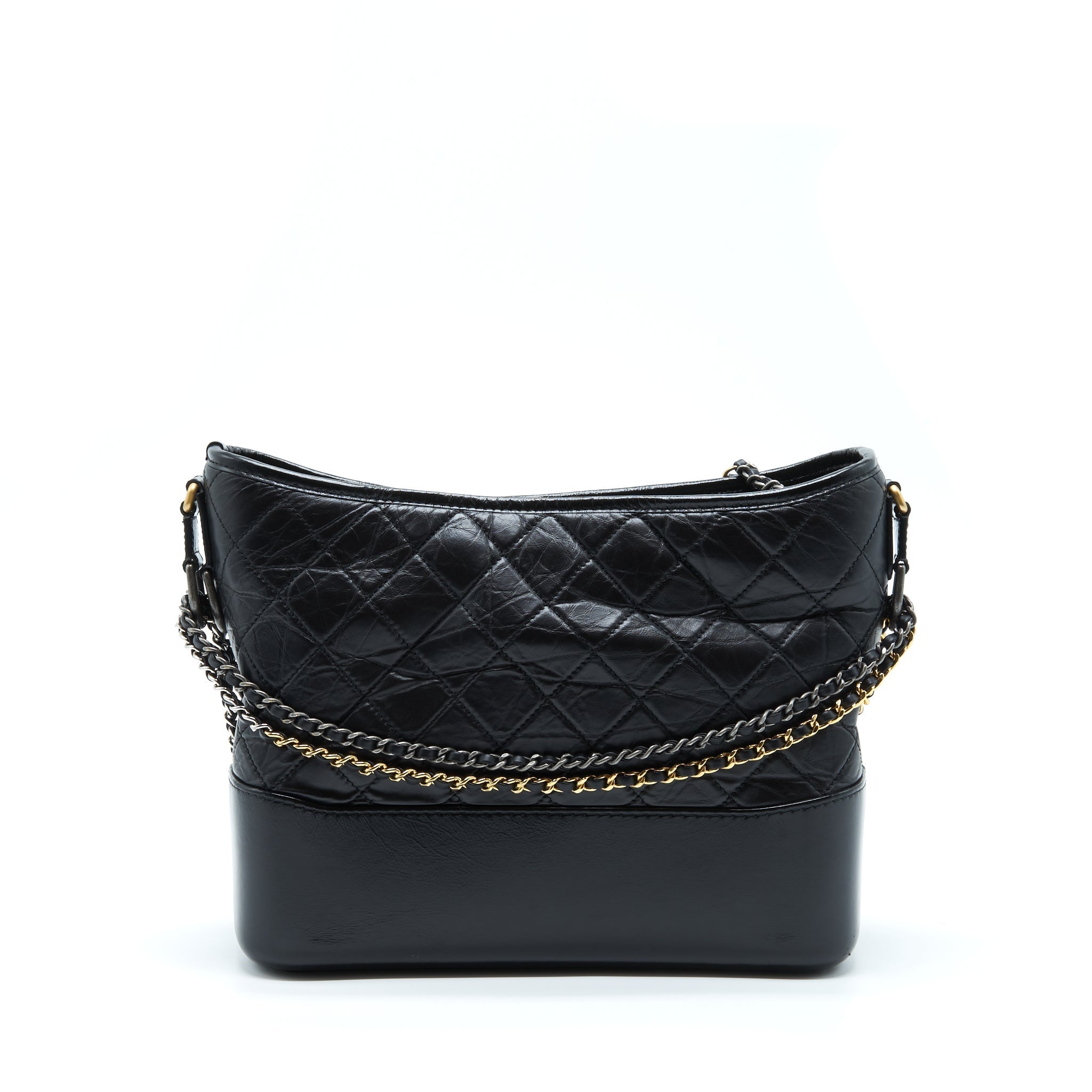 CHANEL MEDIUM GABRIELLE BAG CALFSKIN BLACK WITH MULTICOLOUR HARDWARE
