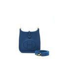 Hermes Mini Evelyne Clemence Deep Blue GHW