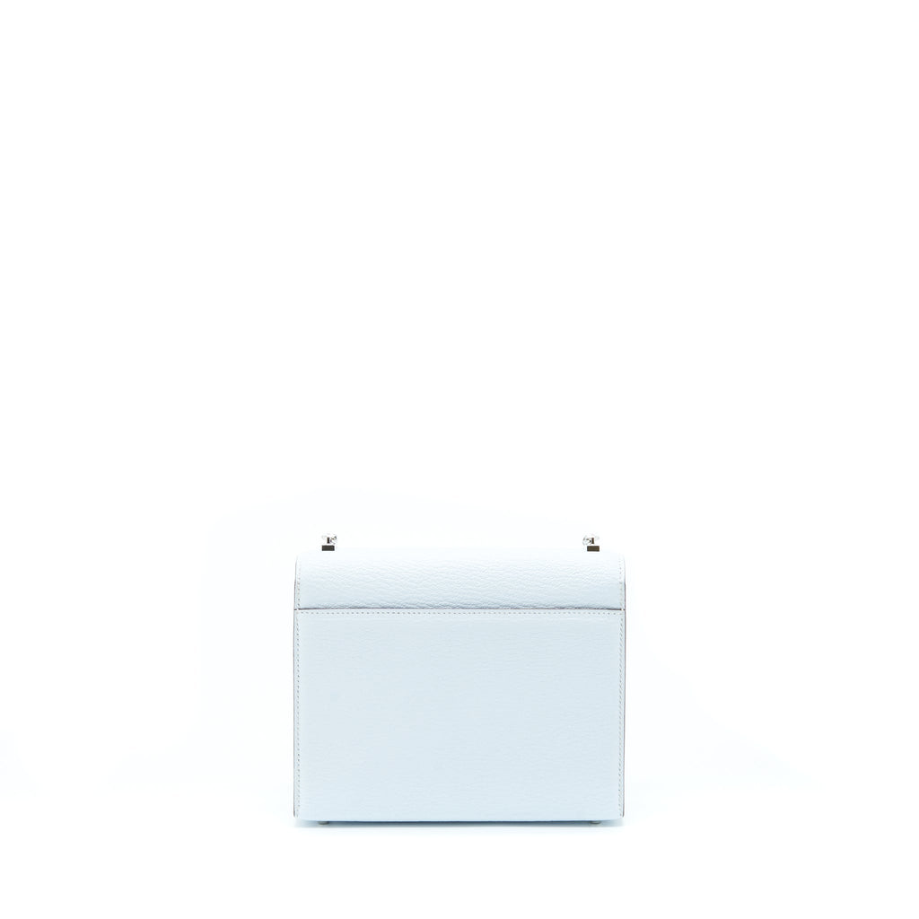 Hermes Mini Verrou Bag Chèvre Mysore T0 Bleu Brume SHW