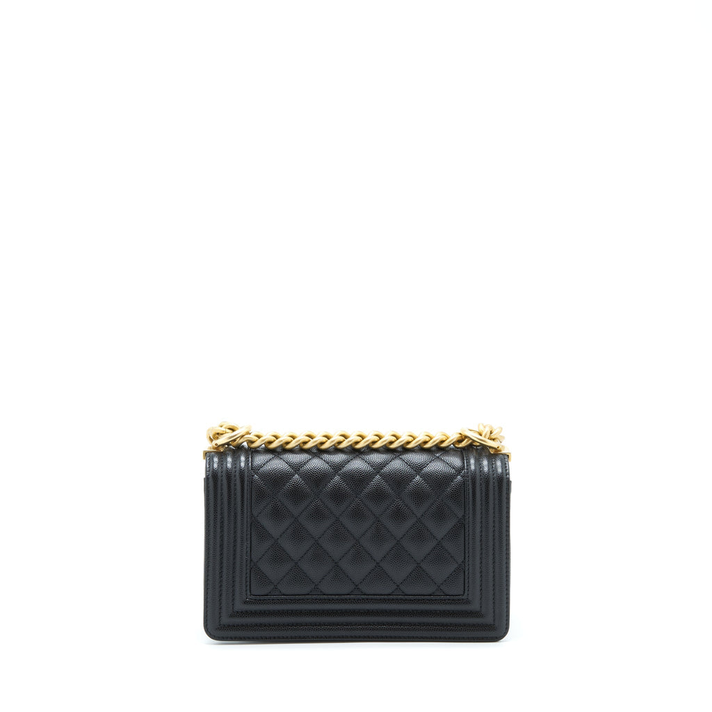 CHANEL SMALL BOY BAG CAVIAR BLACK GHW