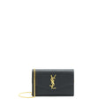 SAINT LAURENT/YSL ENVELOP SMALL CROSSBODY BAG GRAINED CALFSKIN BLACK GHW