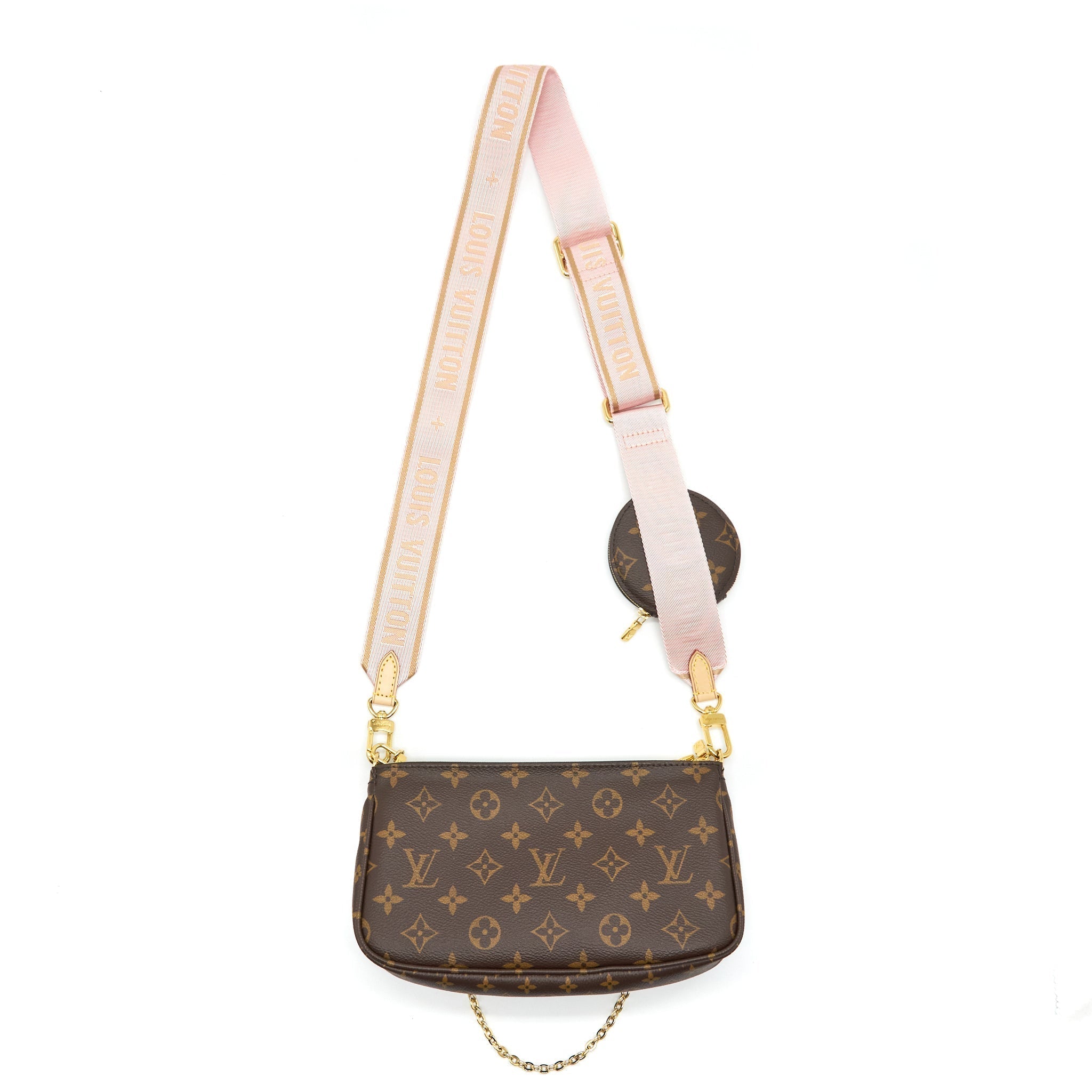LOUIS VUITTON MULTI POCHETTE ACCESSORIES MONOGRAM CANVAS ROSE CLAIR GHW
