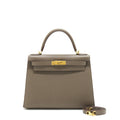 HERMES KELLY 28 SELLIER EPSOM GRIS ETAIN GHW
