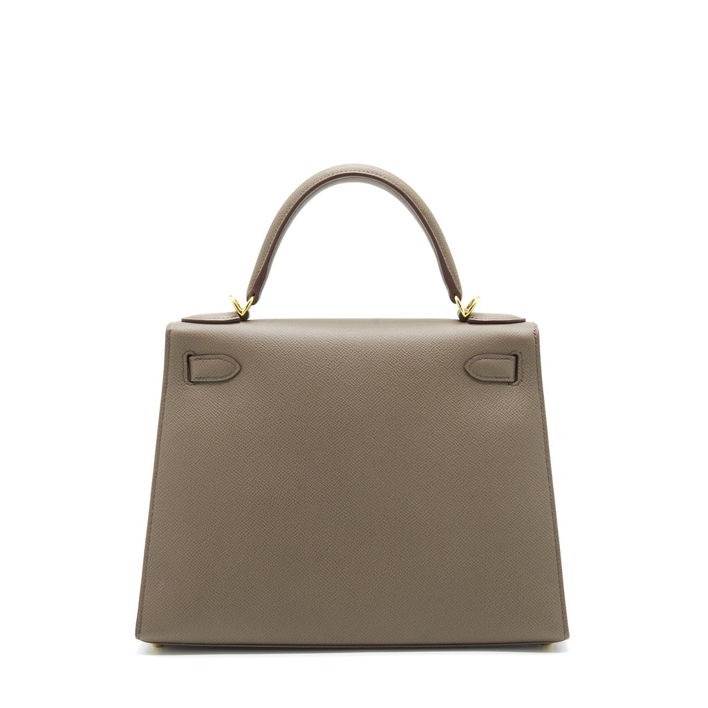 HERMES KELLY 28 SELLIER EPSOM GRIS ETAIN GHW
