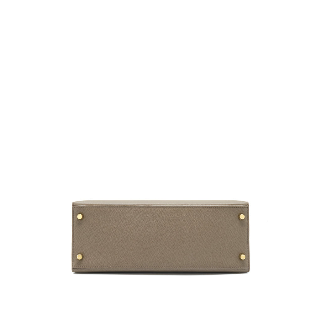 HERMES KELLY 28 SELLIER EPSOM GRIS ETAIN GHW