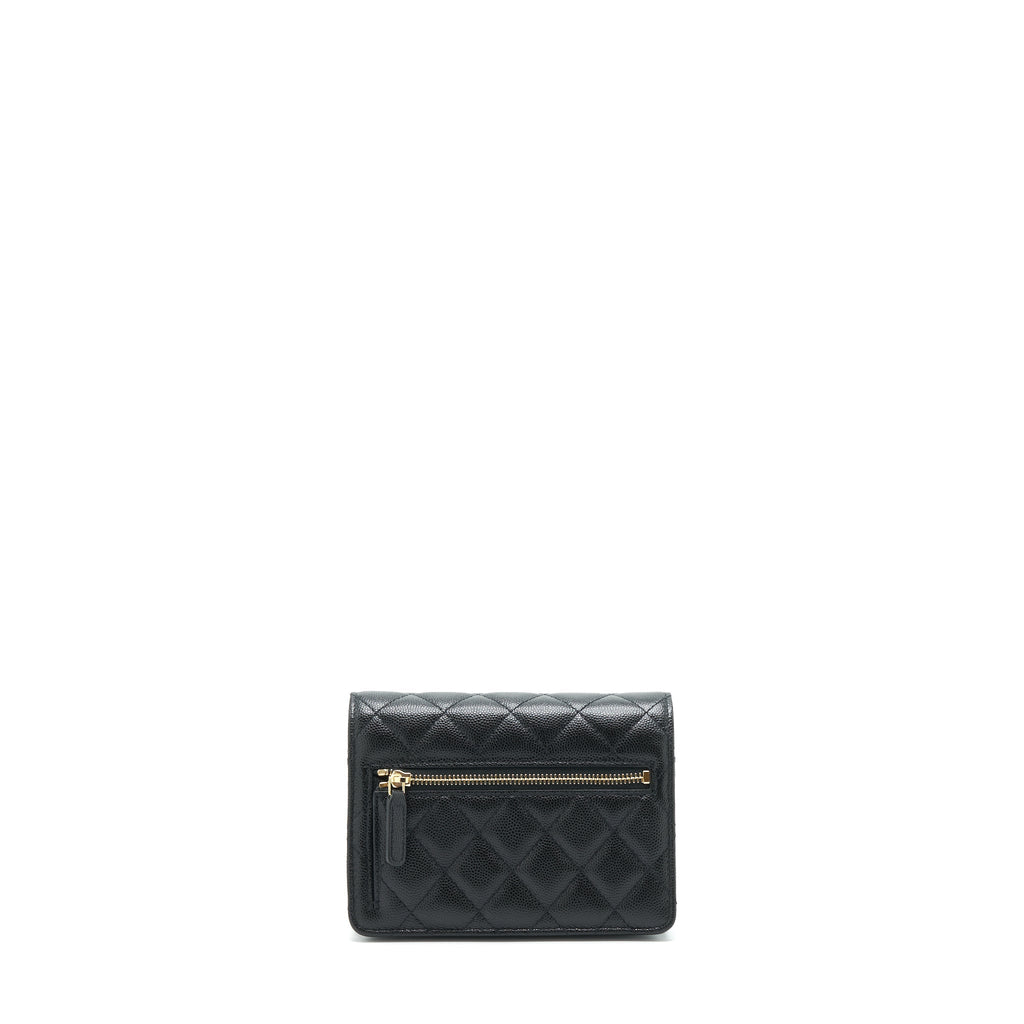 CHANEL MINI WALLET ON CHAIN CAVIAR BLACK LGHW