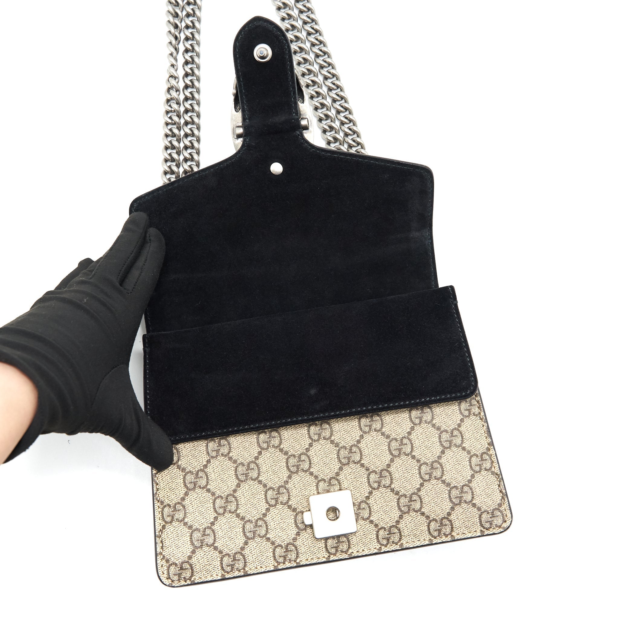 GUCCI DIONYSUS GG SUPREME MINI BAG BLACK