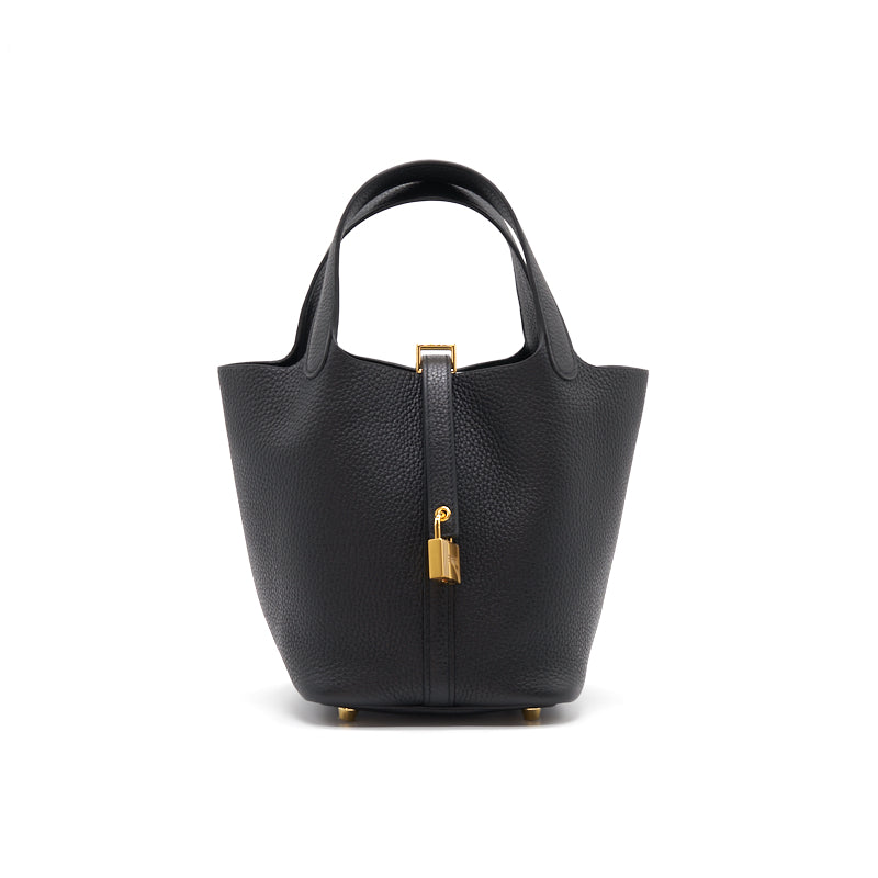 HERMES PICOTIN 18 LOCK BAG BLACK WITH GHW