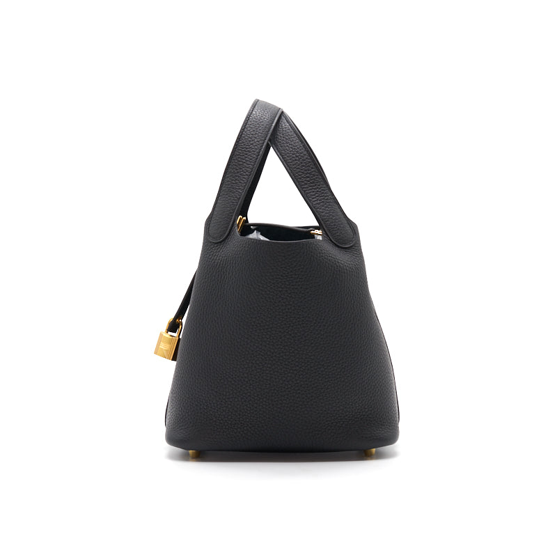 HERMES PICOTIN 18 LOCK BAG BLACK WITH GHW