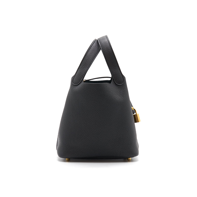 HERMES PICOTIN 18 LOCK BAG BLACK WITH GHW