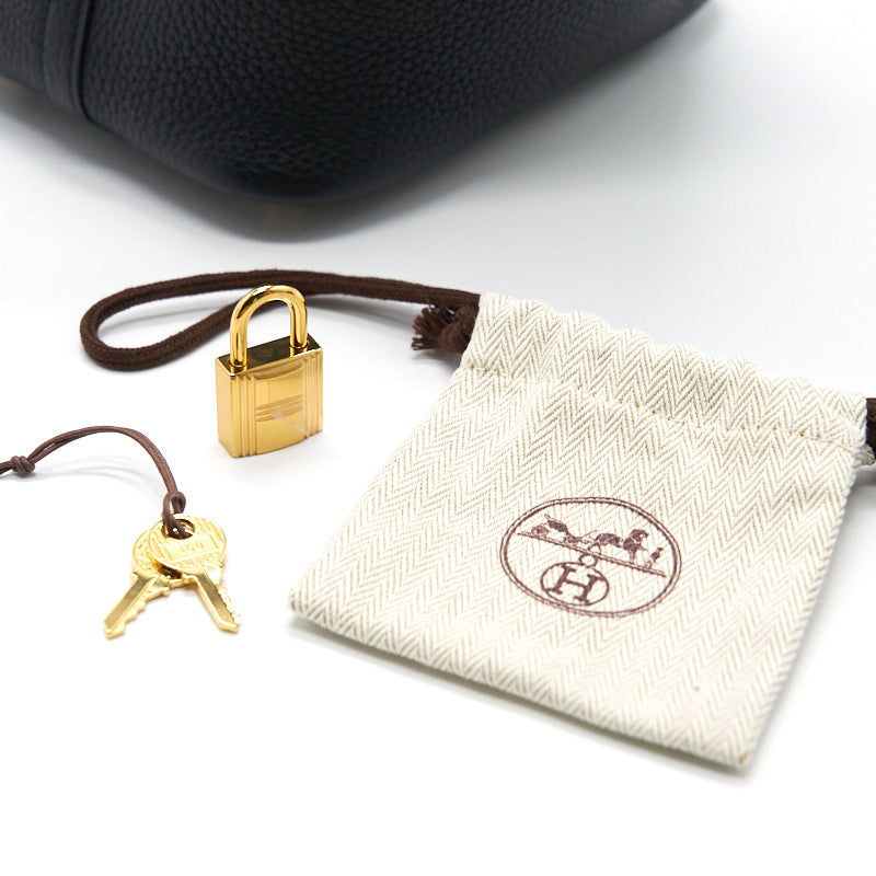 HERMES PICOTIN 18 LOCK BAG BLACK WITH GHW