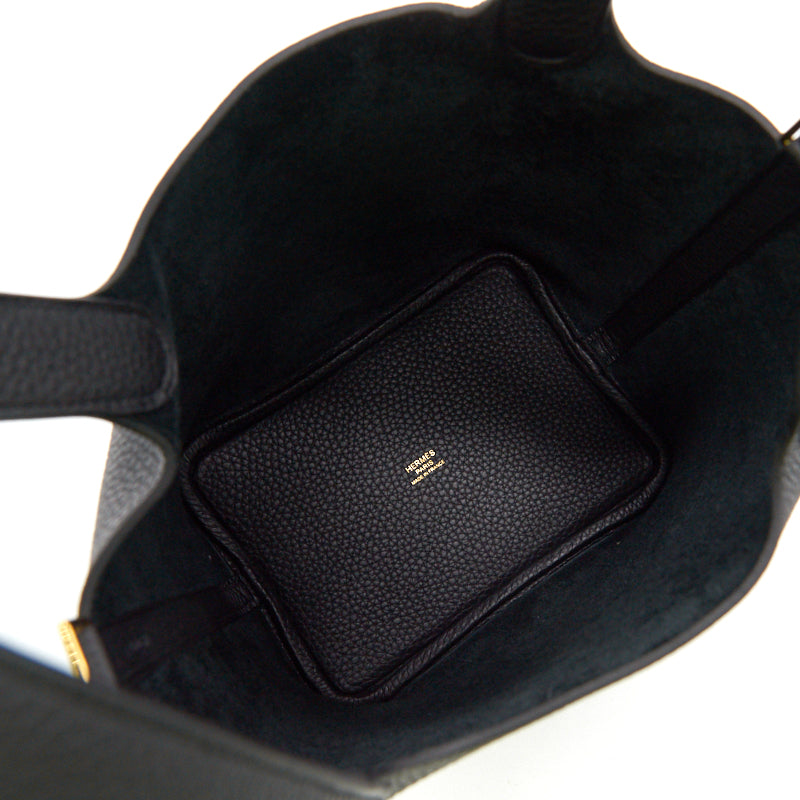 HERMES PICOTIN 18 LOCK BAG BLACK WITH GHW