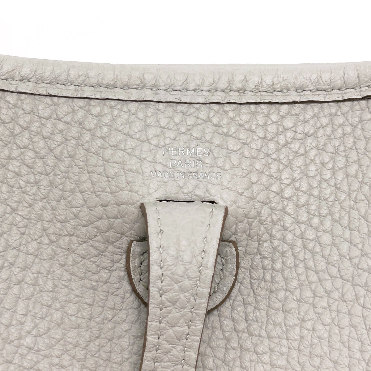 Hermes Mini Evelyne Clemence Gris Perle SHW