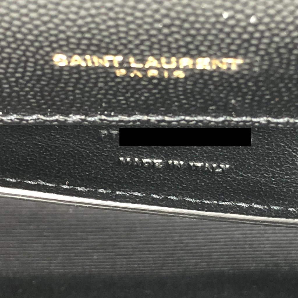 SAINT LAURENT KATE CLUTCH IN GRAIN DE POUDRE EMBOSSED LEATHER BLACK GHW