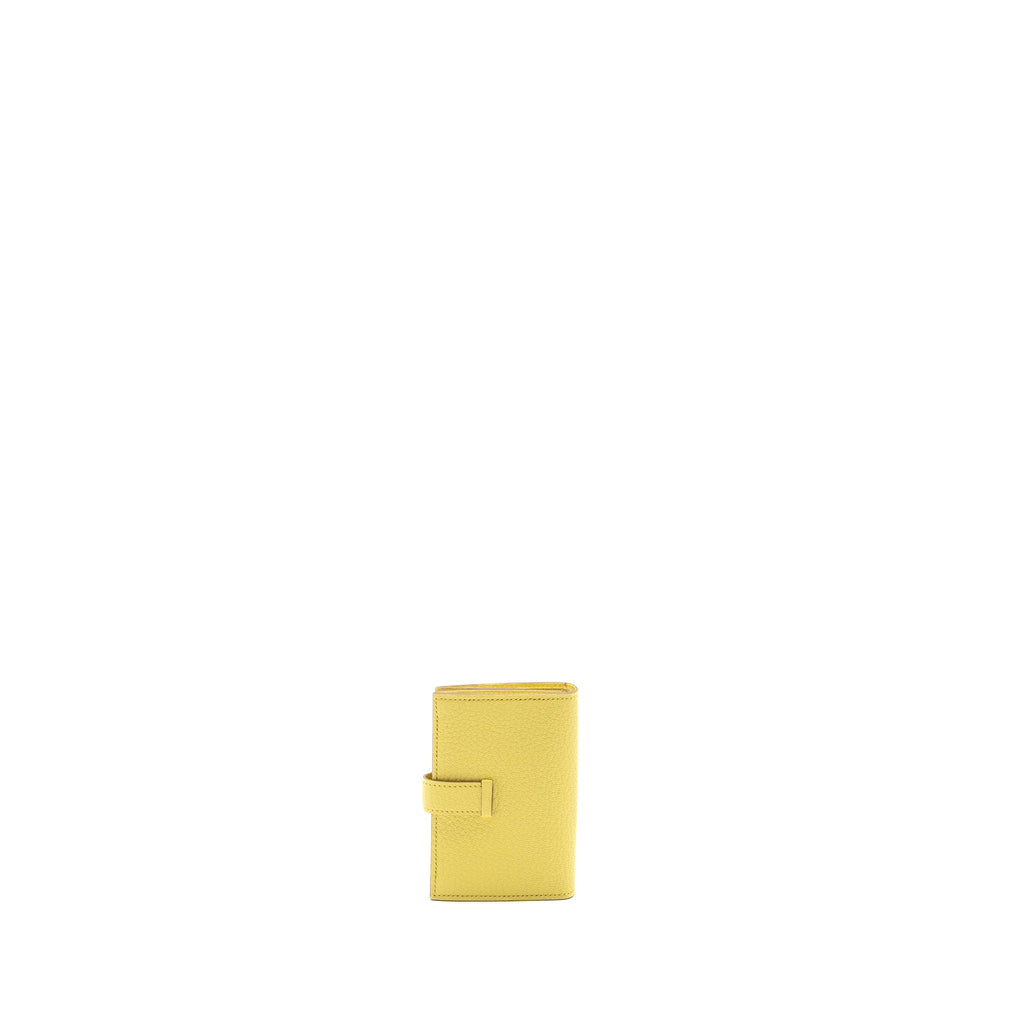 HERMES BEARN COMPACT WALLET CHÈVRE MYSORE JAUNE MILTON SHW