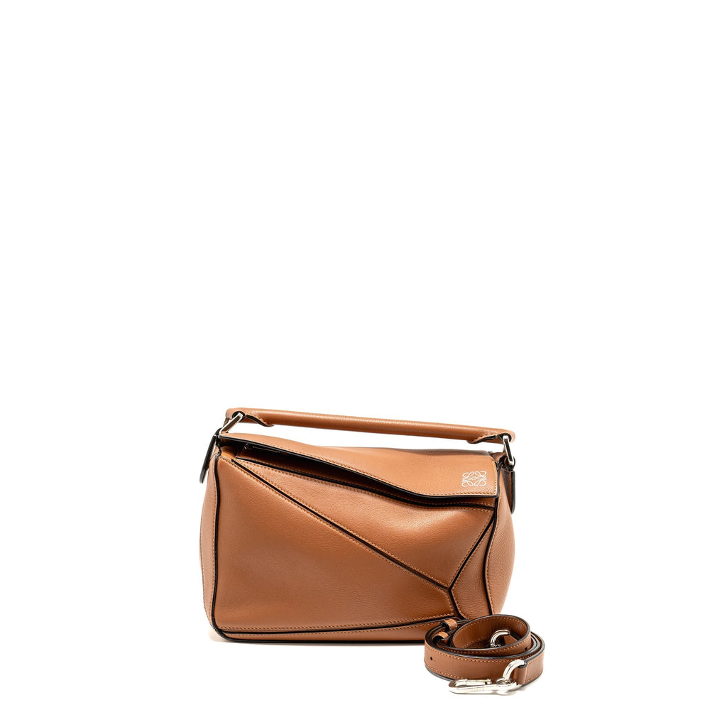 LOEWE SMALL PUZZLE BAG CALFSKIN TAN SHW